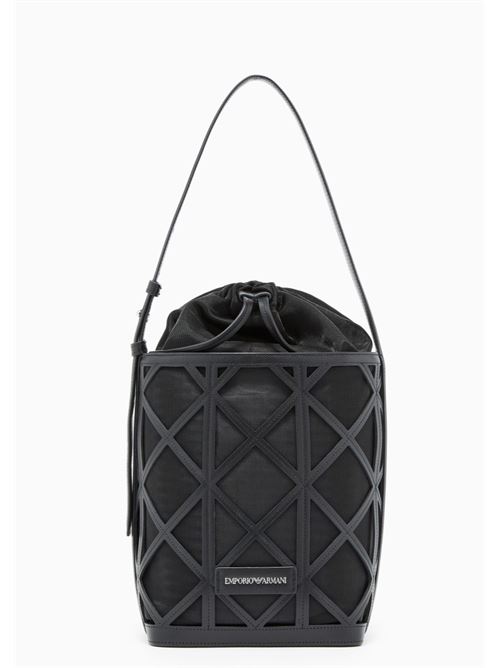 Leather and mesh bucket bag Emporio Armani | EW004819 AF25756.MC012